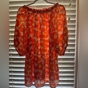 Adorable orange/white/yellow top